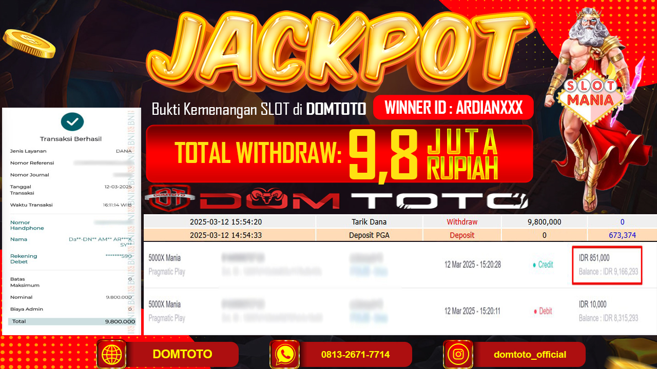 JACKPOT SLOT 5000X MANIA 12 MARET 2025